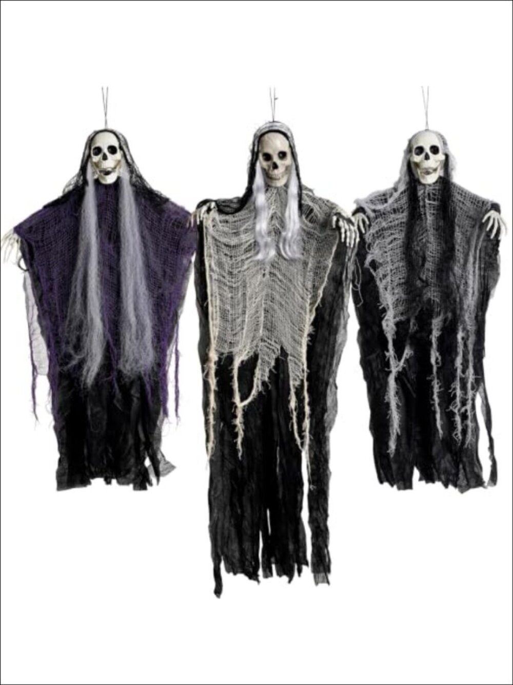 3 Pc Hanging Ghost Grim Reaper Halloween Decorations Outdoor Indoor
